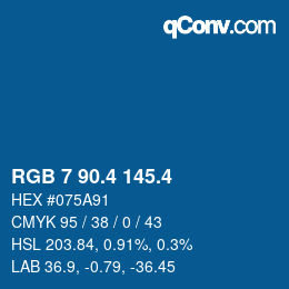 カラーコード: RGB 7 90.4 145.4 | qconv.com