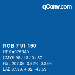 Color code: RGB 7 91 160 | qconv.com