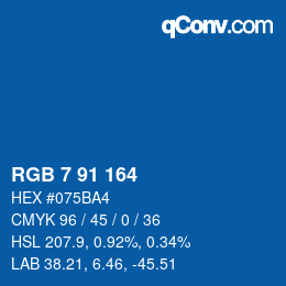 Color code: RGB 7 91 164 | qconv.com