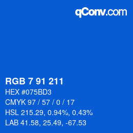 Color code: RGB 7 91 211 | qconv.com