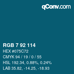 Color code: RGB 7 92 114 | qconv.com