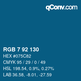 カラーコード: RGB 7 92 130 | qconv.com