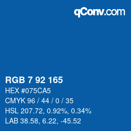 Color code: RGB 7 92 165 | qconv.com