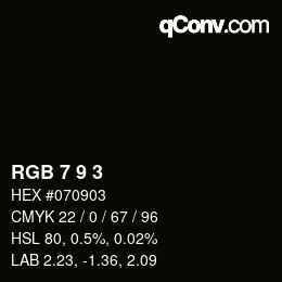 颜色代码: RGB 7 9 3 | qconv.com