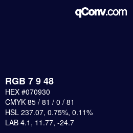 カラーコード: RGB 7 9 48 | qconv.com