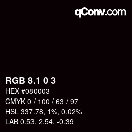カラーコード: RGB 8.1 0 3 | qconv.com