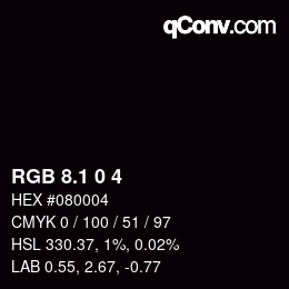 カラーコード: RGB 8.1 0 4 | qconv.com