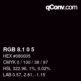 Color code: RGB 8.1 0 5 | qconv.com