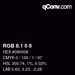 カラーコード: RGB 8.1 0 8 | qconv.com