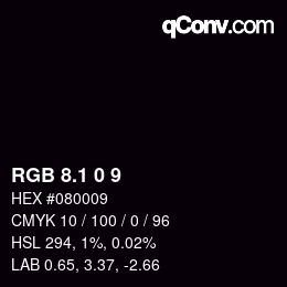 カラーコード: RGB 8.1 0 9 | qconv.com