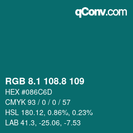 カラーコード: RGB 8.1 108.8 109 | qconv.com
