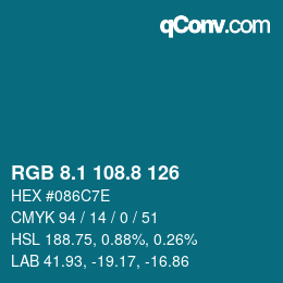 Color code: RGB 8.1 108.8 126 | qconv.com