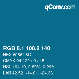 Color code: RGB 8.1 108.8 140 | qconv.com