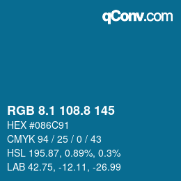Color code: RGB 8.1 108.8 145 | qconv.com