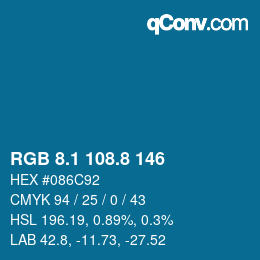Color code: RGB 8.1 108.8 146 | qconv.com