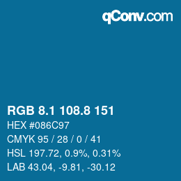 Farbcode: RGB 8.1 108.8 151 | qconv.com