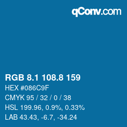 Color code: RGB 8.1 108.8 159 | qconv.com