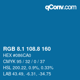 Farbcode: RGB 8.1 108.8 160 | qconv.com