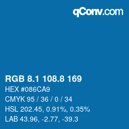 Color code: RGB 8.1 108.8 169 | qconv.com