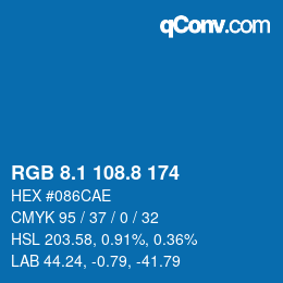 Color code: RGB 8.1 108.8 174 | qconv.com
