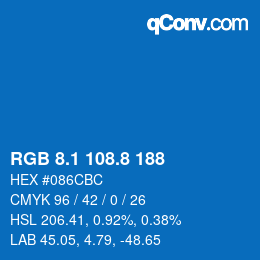 Color code: RGB 8.1 108.8 188 | qconv.com