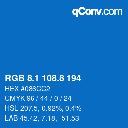 Color code: RGB 8.1 108.8 194 | qconv.com