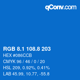 Color code: RGB 8.1 108.8 203 | qconv.com
