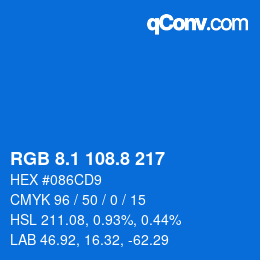 Color code: RGB 8.1 108.8 217 | qconv.com