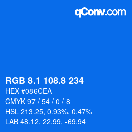 カラーコード: RGB 8.1 108.8 234 | qconv.com
