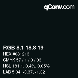 カラーコード: RGB 8.1 18.8 19 | qconv.com