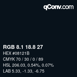 Color code: RGB 8.1 18.8 27 | qconv.com