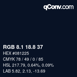 Color code: RGB 8.1 18.8 37 | qconv.com