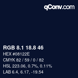 Color code: RGB 8.1 18.8 46 | qconv.com