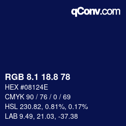 Color code: RGB 8.1 18.8 78 | qconv.com