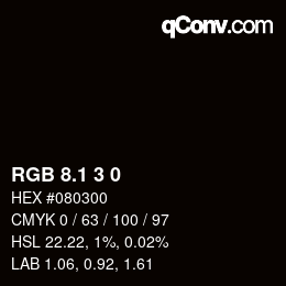 Color code: RGB 8.1 3 0 | qconv.com