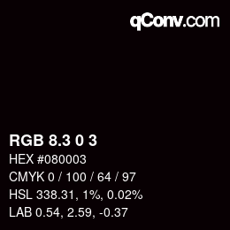 カラーコード: RGB 8.3 0 3 | qconv.com