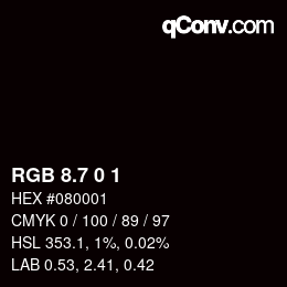 カラーコード: RGB 8.7 0 1 | qconv.com