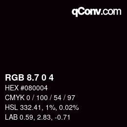 カラーコード: RGB 8.7 0 4 | qconv.com