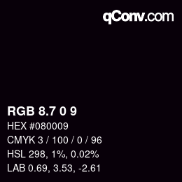 カラーコード: RGB 8.7 0 9 | qconv.com