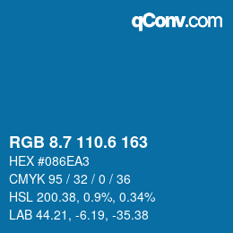 カラーコード: RGB 8.7 110.6 163 | qconv.com