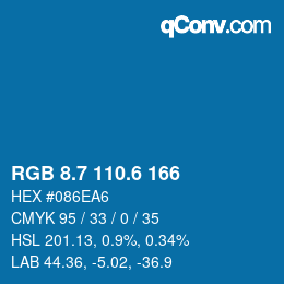 カラーコード: RGB 8.7 110.6 166 | qconv.com
