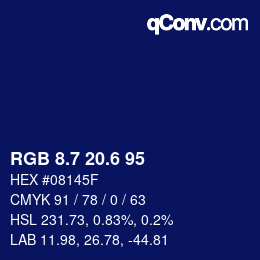 カラーコード: RGB 8.7 20.6 95 | qconv.com
