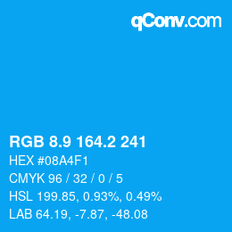 Color code: RGB 8.9 164.2 241 | qconv.com