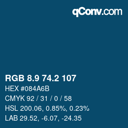 Color code: RGB 8.9 74.2 107 | qconv.com