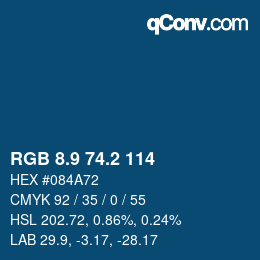 Código de color: RGB 8.9 74.2 114 | qconv.com