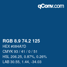 Color code: RGB 8.9 74.2 125 | qconv.com