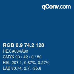 Color code: RGB 8.9 74.2 128 | qconv.com