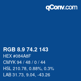 Color code: RGB 8.9 74.2 143 | qconv.com