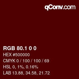 Color code: RGB 80.1 0 0 | qconv.com