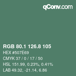Color code: RGB 80.1 126.8 105 | qconv.com